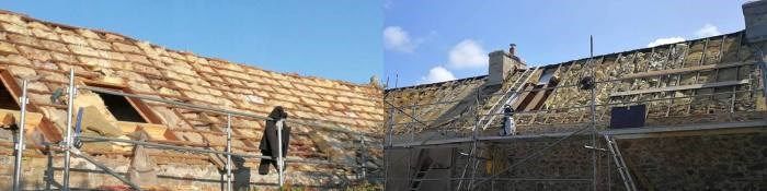 preparation de toiture avec isolation entre les poutres
